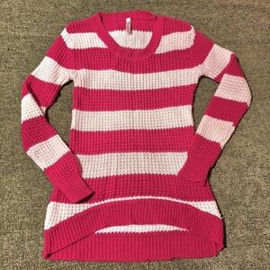 Bobbie Brooks Fuchsia and White Striped Sweater